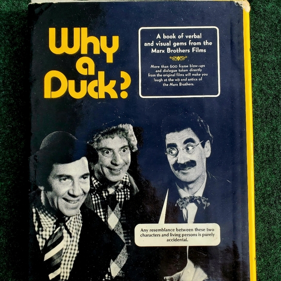 Why a Duck? about Marx Brothers Movies by Richard Anobile 1971 Hardcover Book - Picture 2 of 16